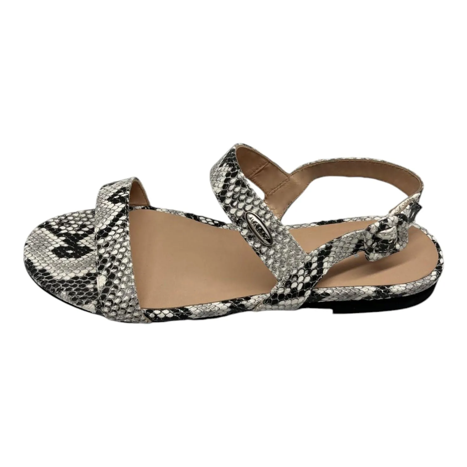 Bally Carlas 6234088 Women's Animal Print Leather Flat Sandals Size 6
