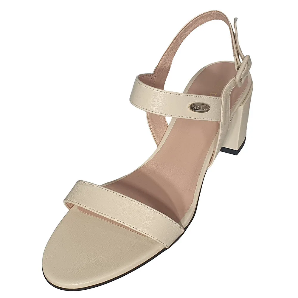 Bally Carlas 6234127 Women's Bone Lamb Leather Heeled Sandals