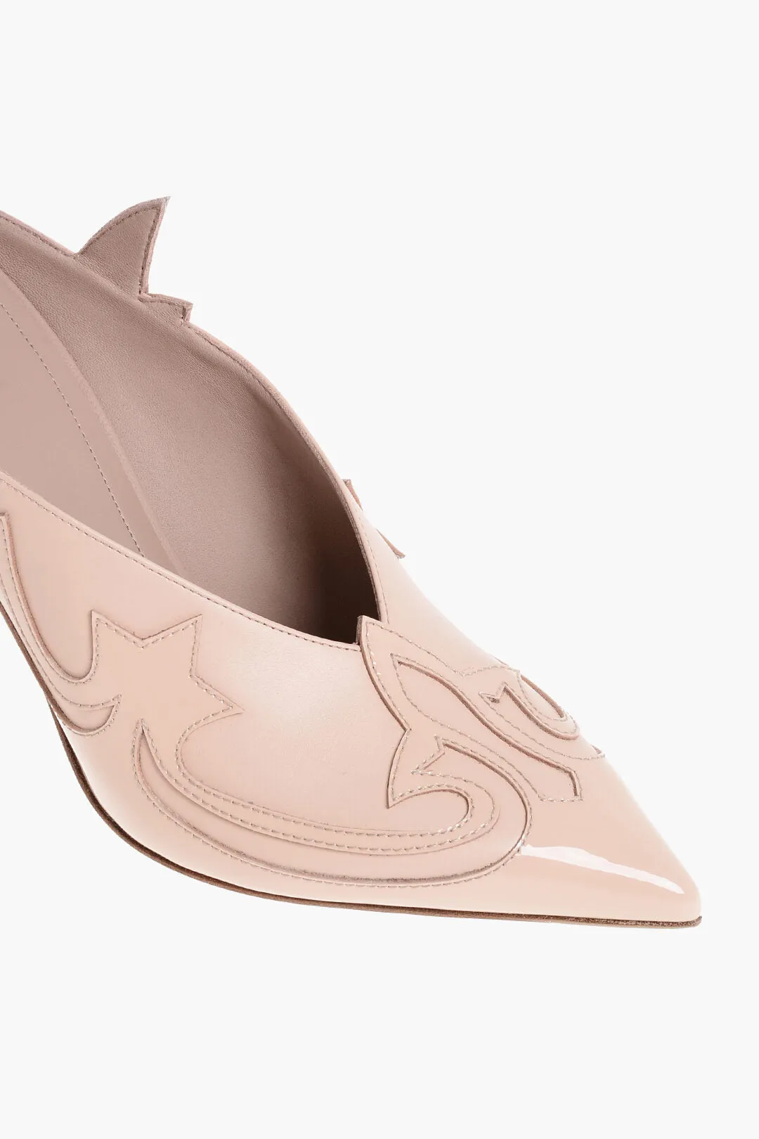 Balmain Patent Leather Pumps With Decorative Frill