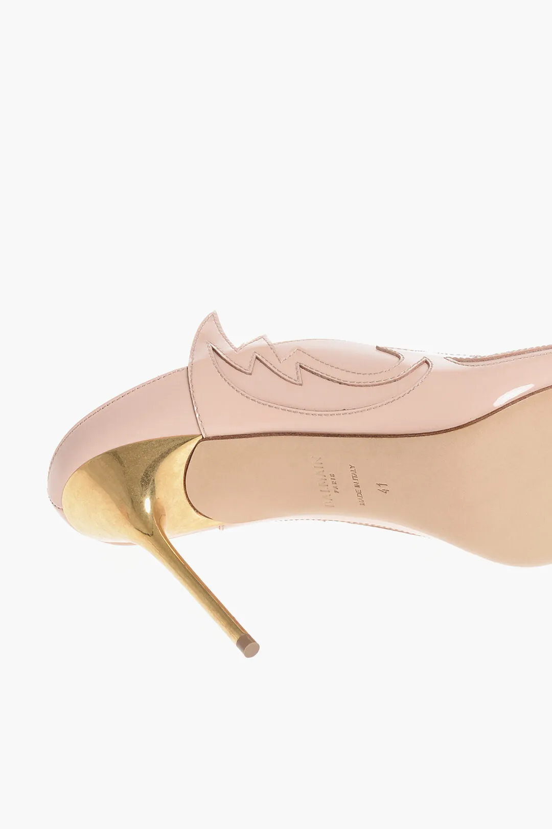 Balmain Patent Leather Pumps With Decorative Frill