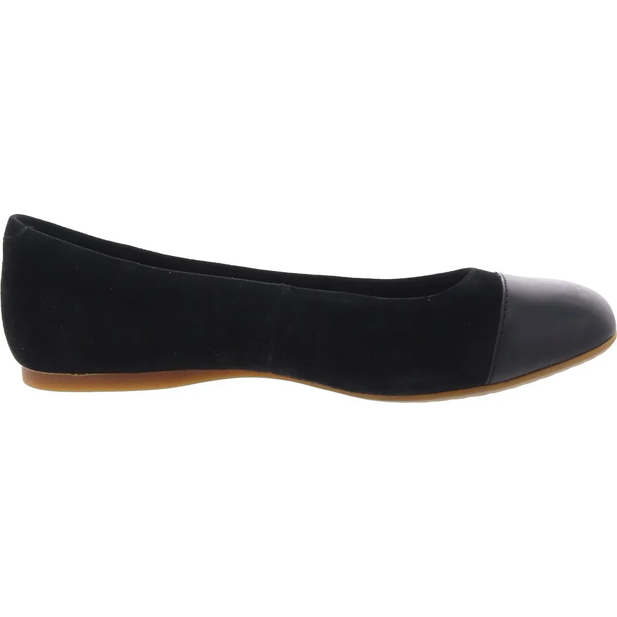 BATTI Womens Mixed Media Faux Suede Ballet Flats
