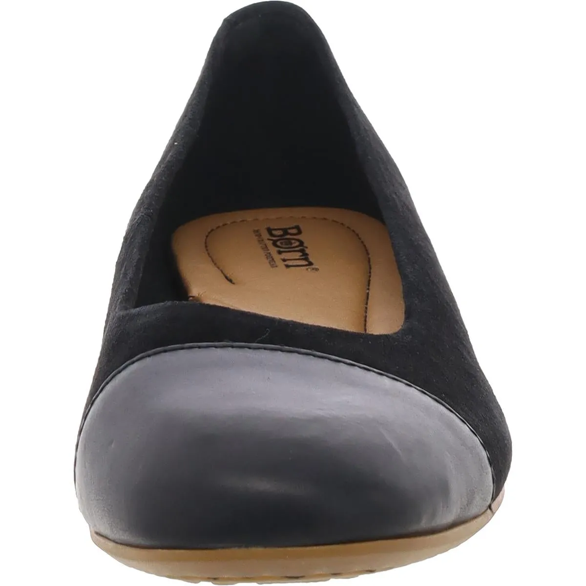 BATTI Womens Mixed Media Faux Suede Ballet Flats
