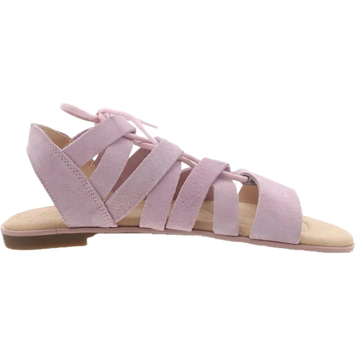 Bay Tulip Womens Suede Tie-Up Strappy Sandals
