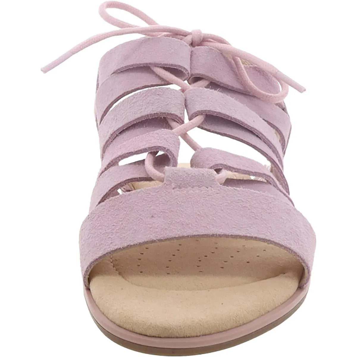 Bay Tulip Womens Suede Tie-Up Strappy Sandals