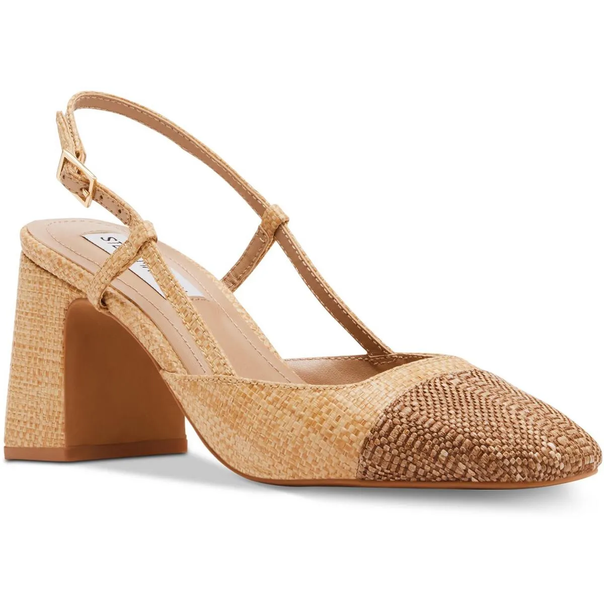 Becka Womens Colorblock Cap Toe Slingback Heels