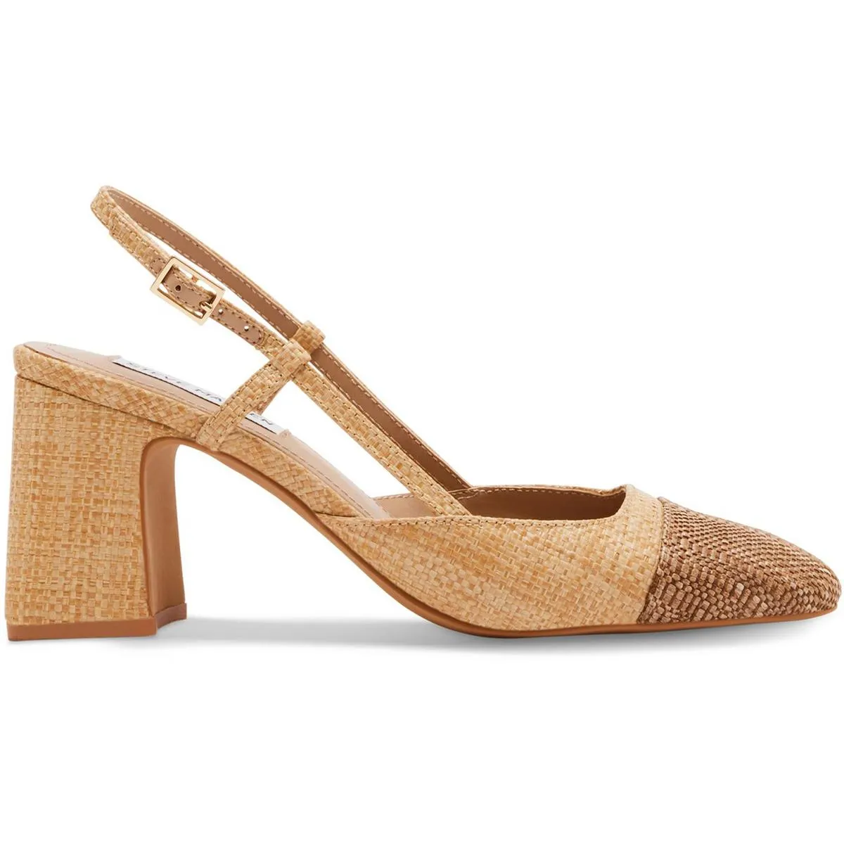 Becka Womens Colorblock Cap Toe Slingback Heels