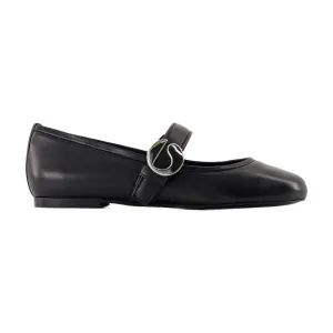 Belt Ballerinas - Leather - Black