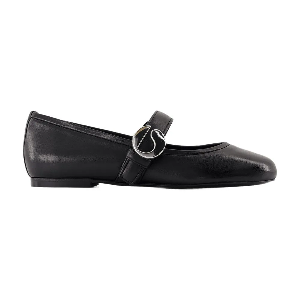 Belt Ballerinas - Leather - Black