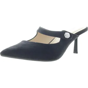 Benettf Womens Embellished Faux Suede Heels