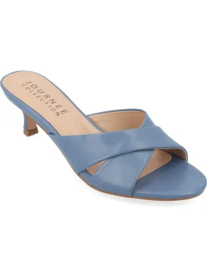 Berkly Womens Faux Leather Kitten Heels