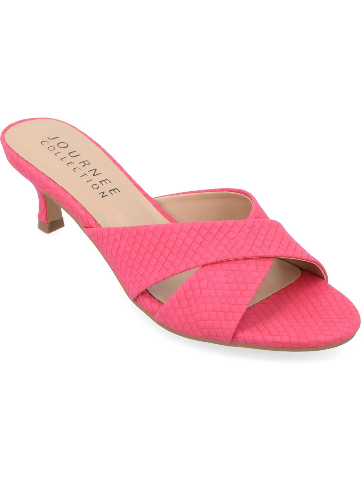 Berkly Womens Faux Leather Kitten Heels
