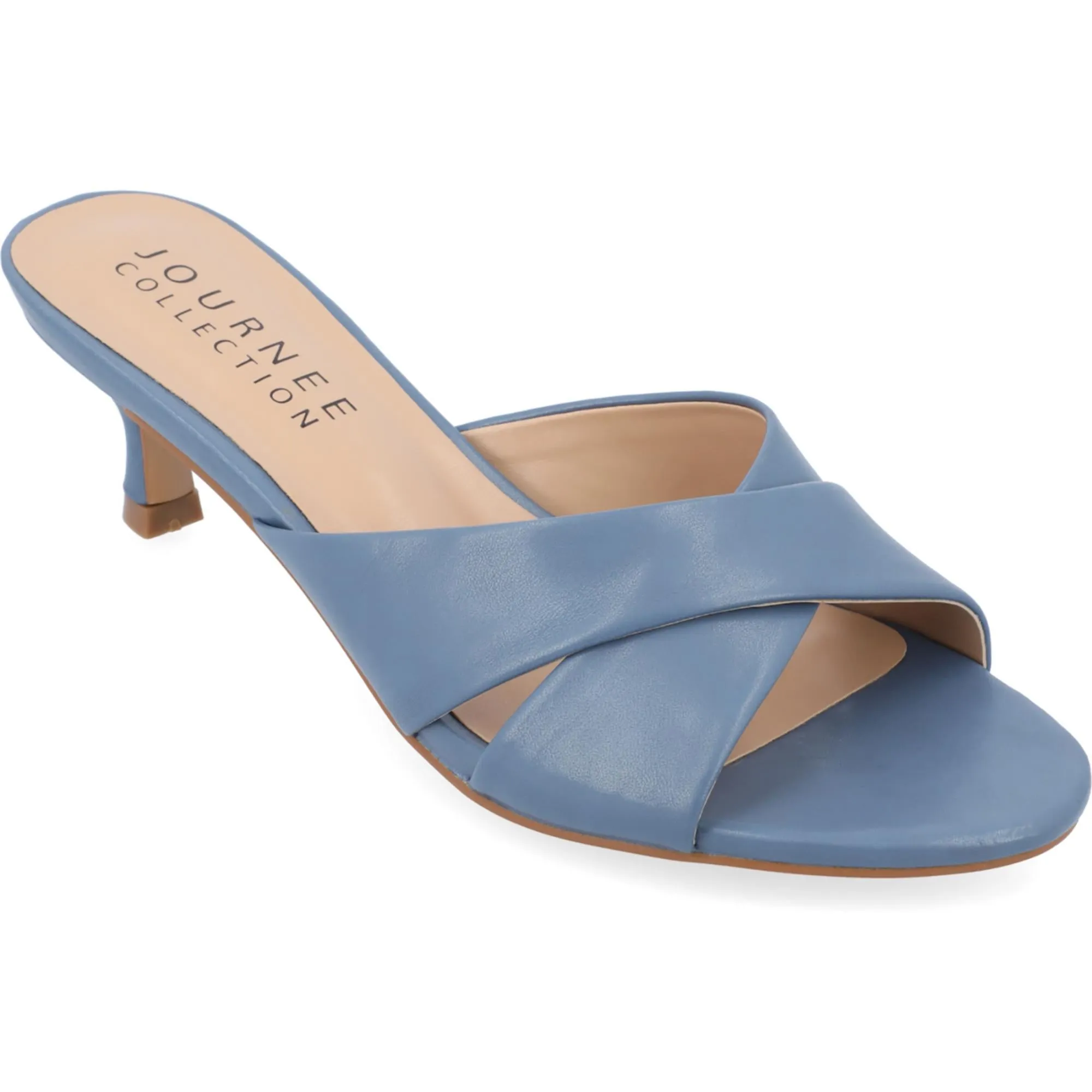 Berkly Womens Faux Leather Kitten Heels