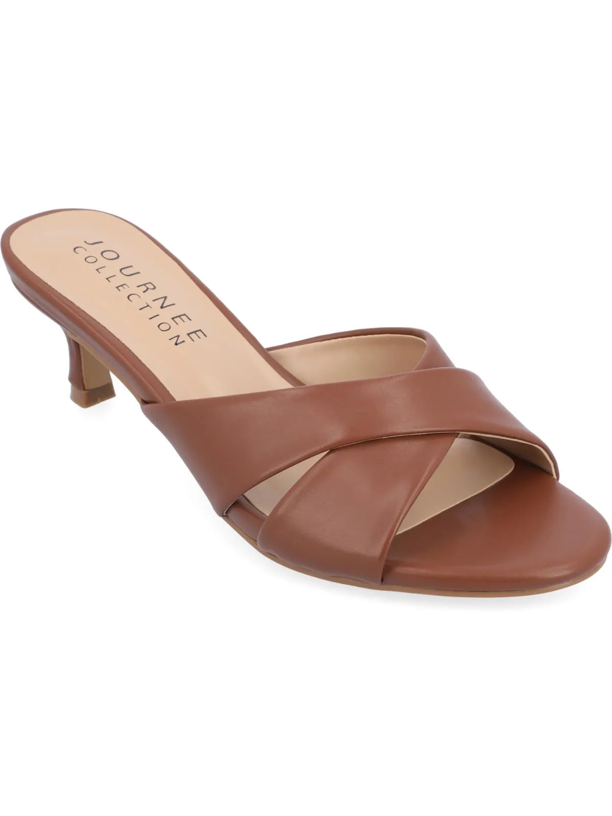 Berkly Womens Faux Leather Kitten Heels