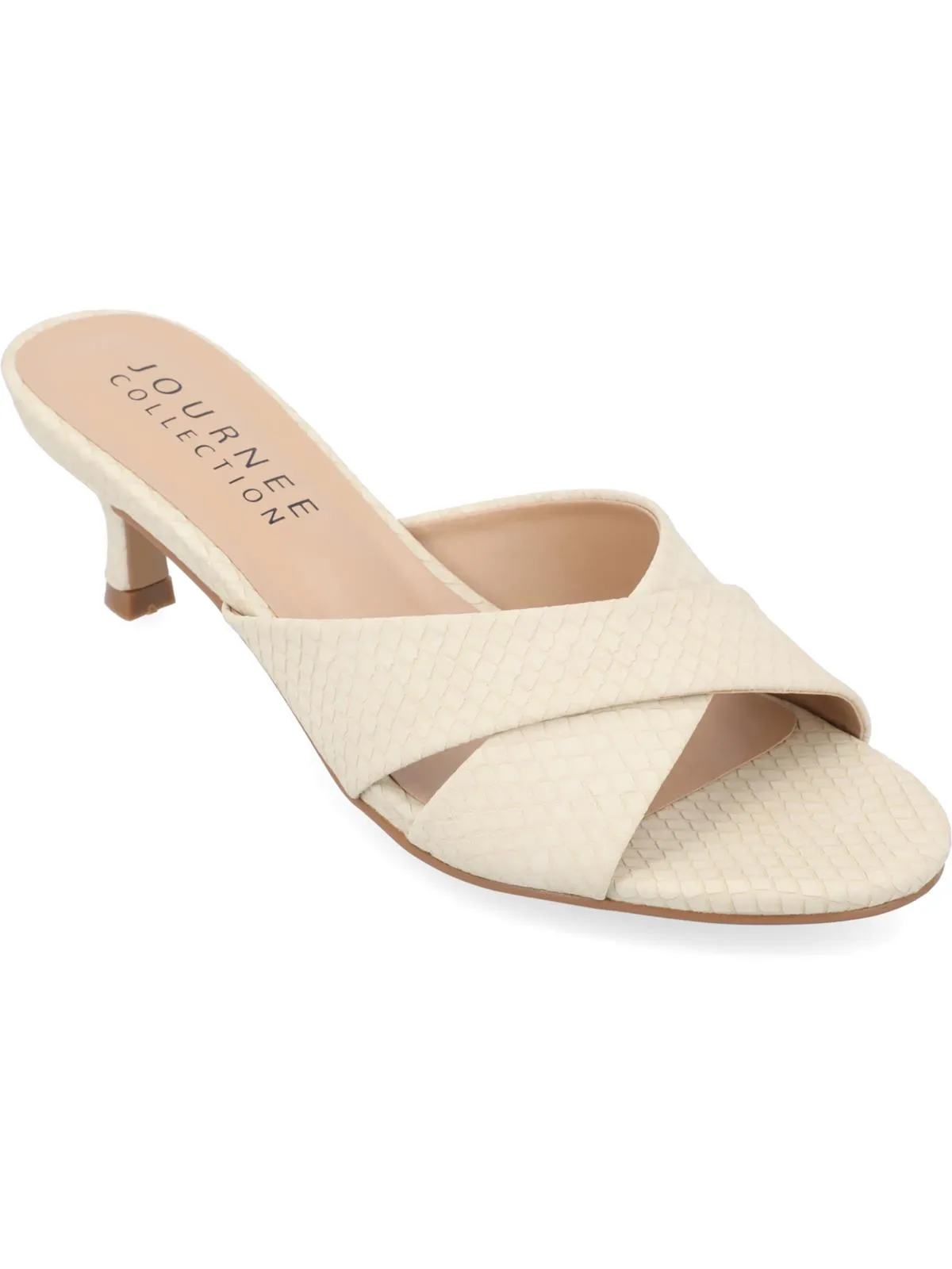 Berkly Womens Faux Leather Kitten Heels