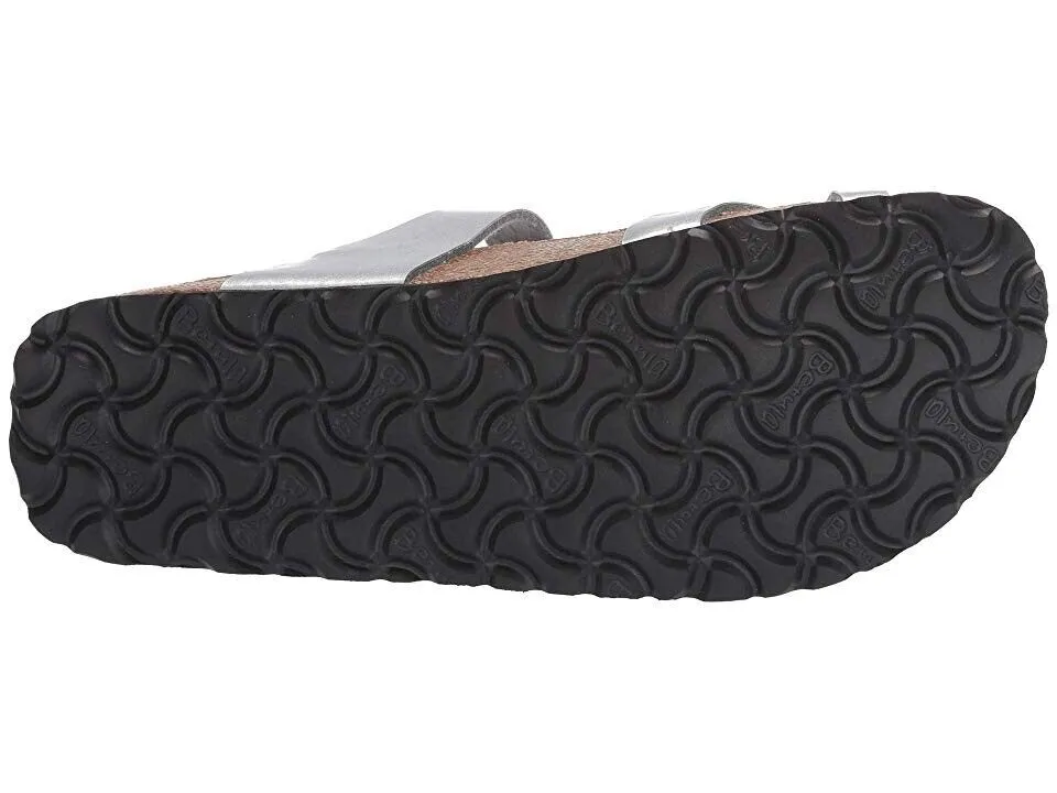 Betula By Birkenstock Mia Sandal Women's 6-6.5 Silver Birko-Flor Slip-On KHD940