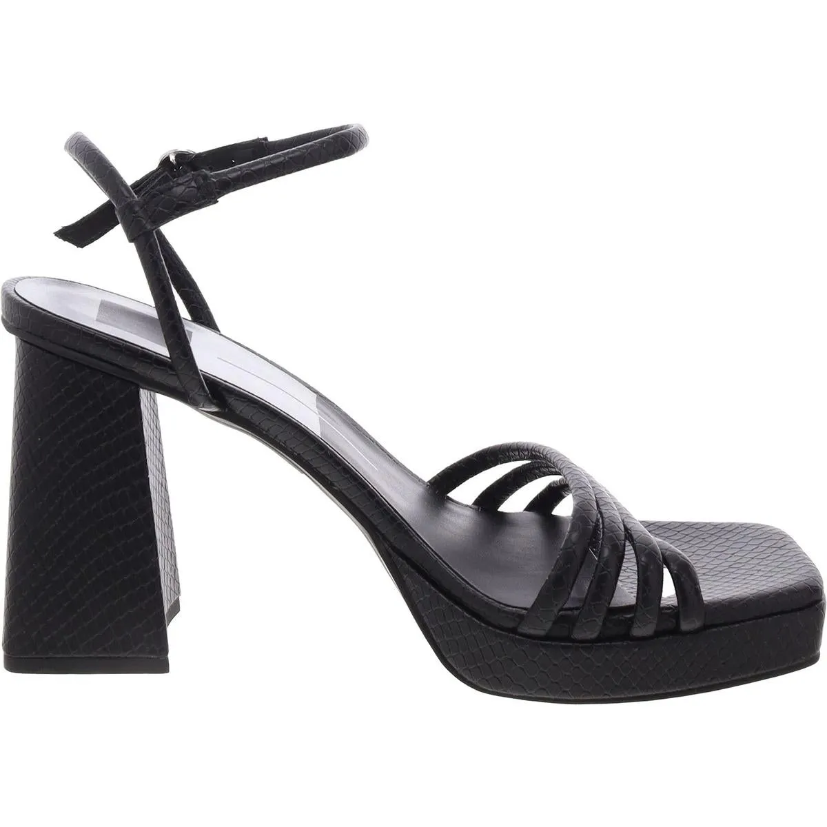 Bhfo Womens Square Open Toe Ankle Strap Block Heel