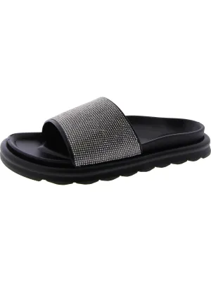 Biz Womens Open Toe Slip On Slide Sandals
