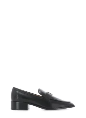 Black Leather Loafers With Heel