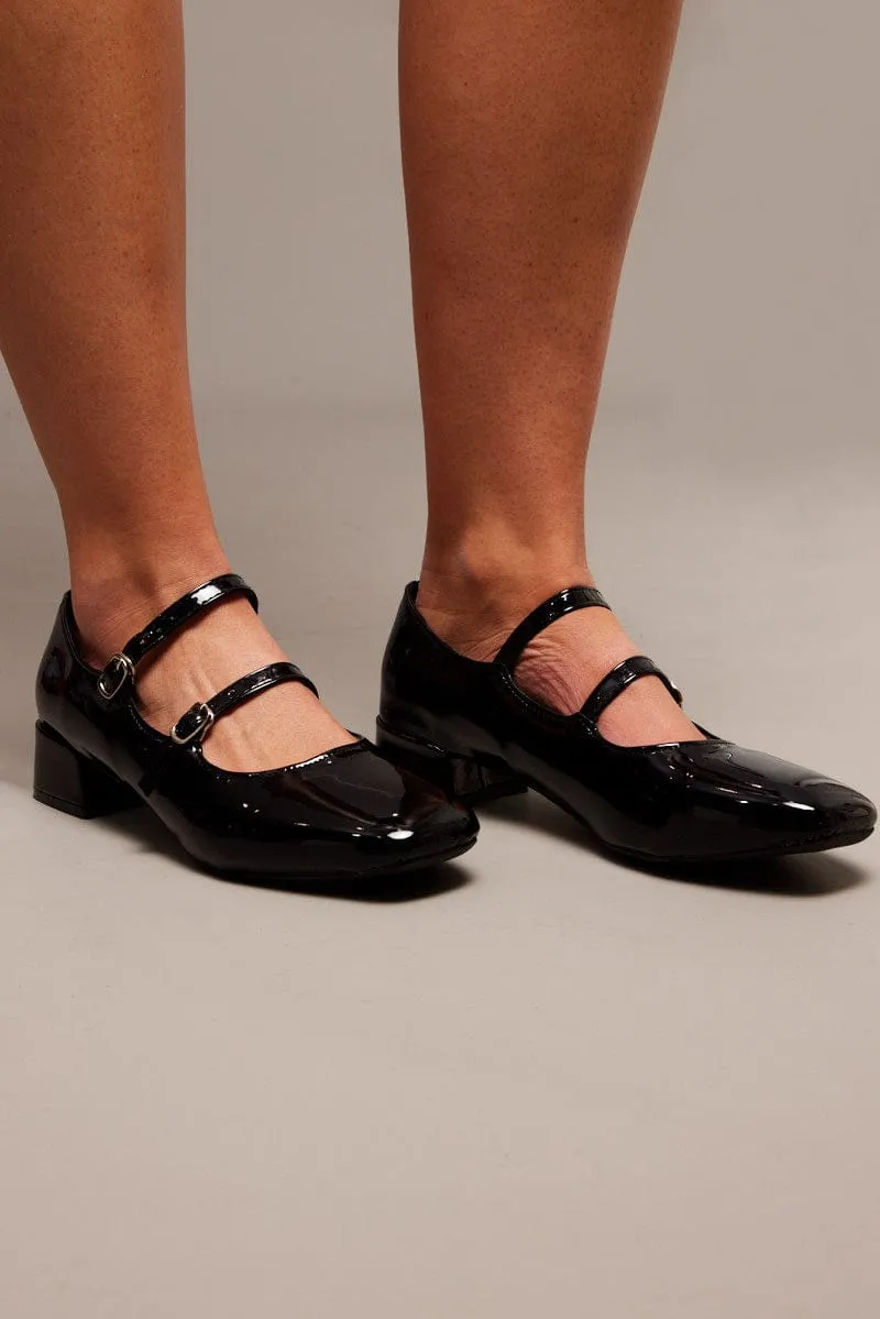 Black Mary Jane Bellet Flats