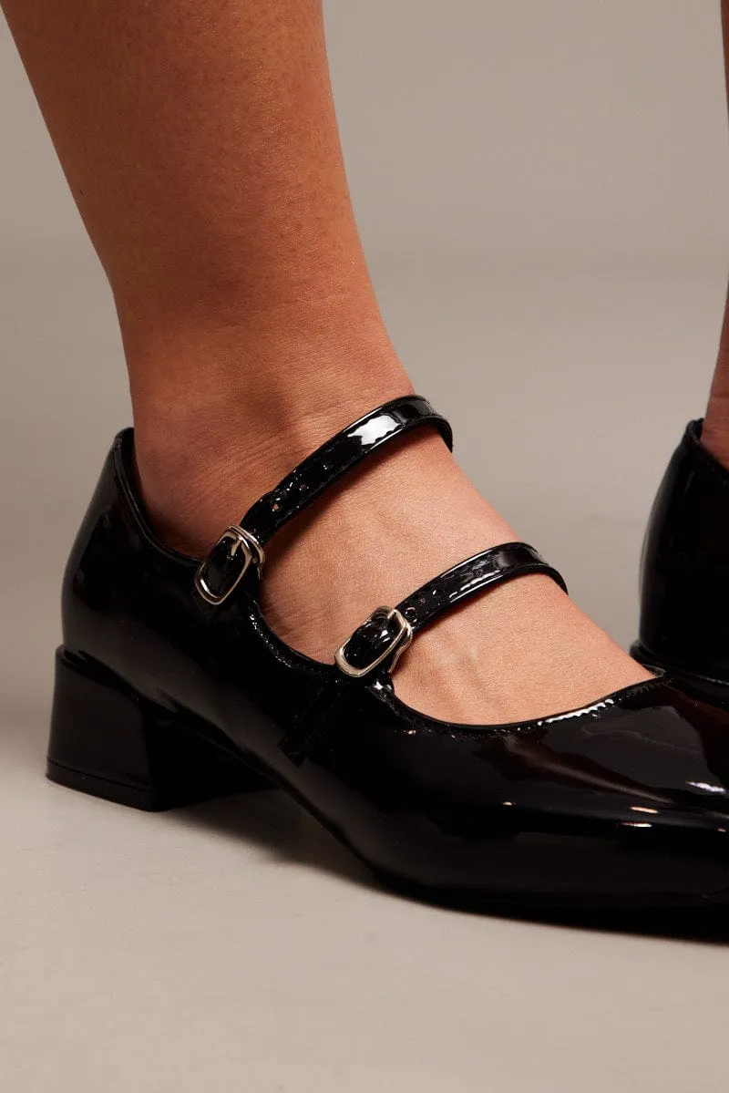 Black Mary Jane Bellet Flats