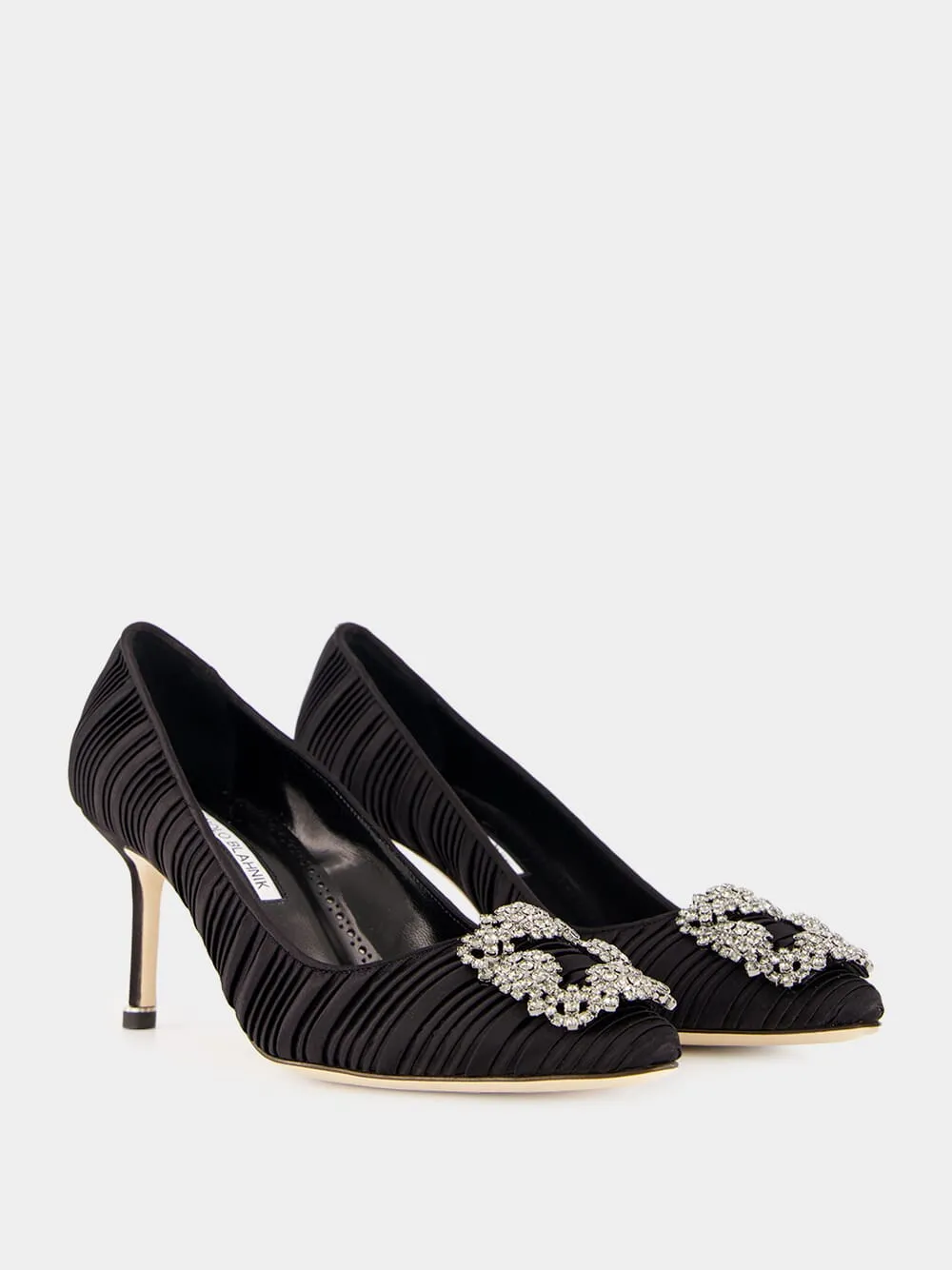 Black Satin Hangisi Pumps