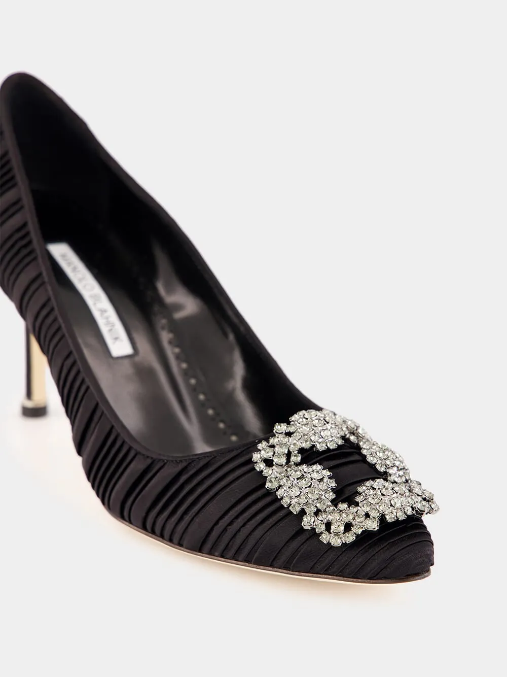 Black Satin Hangisi Pumps