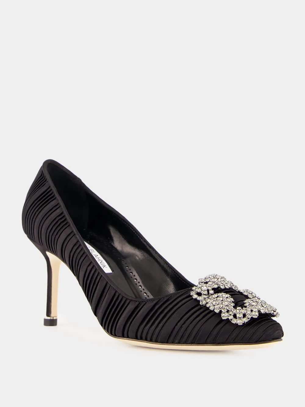 Black Satin Hangisi Pumps