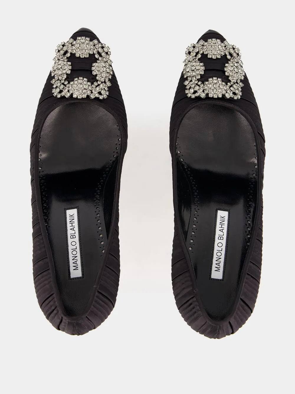 Black Satin Hangisi Pumps