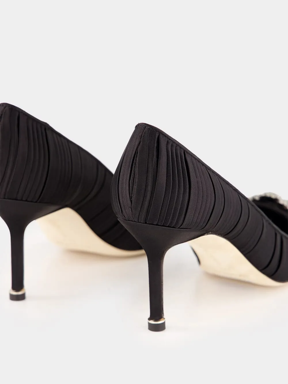 Black Satin Hangisi Pumps