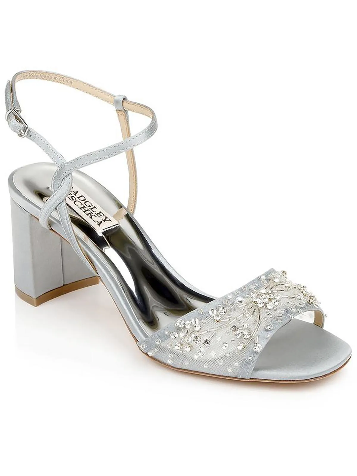 Blaine Womens Satin Jeweled Heels