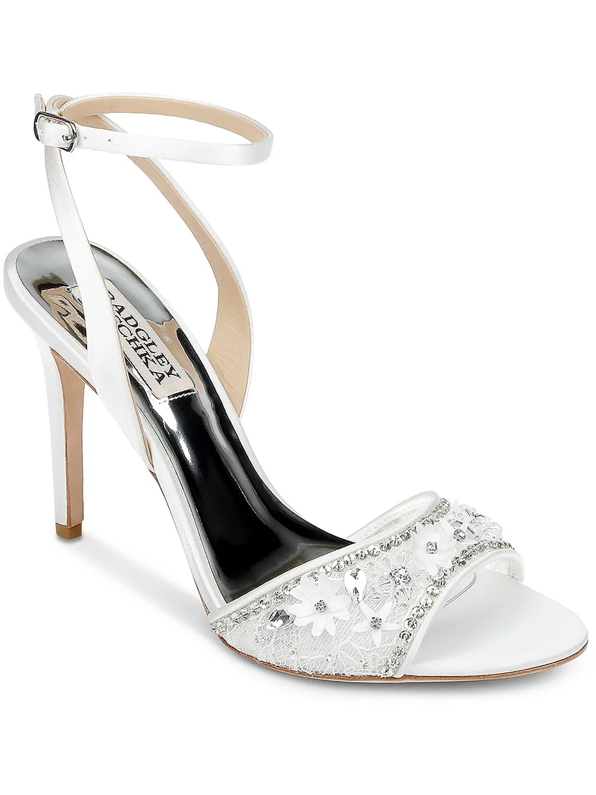 Blaine Womens Satin Jeweled Heels