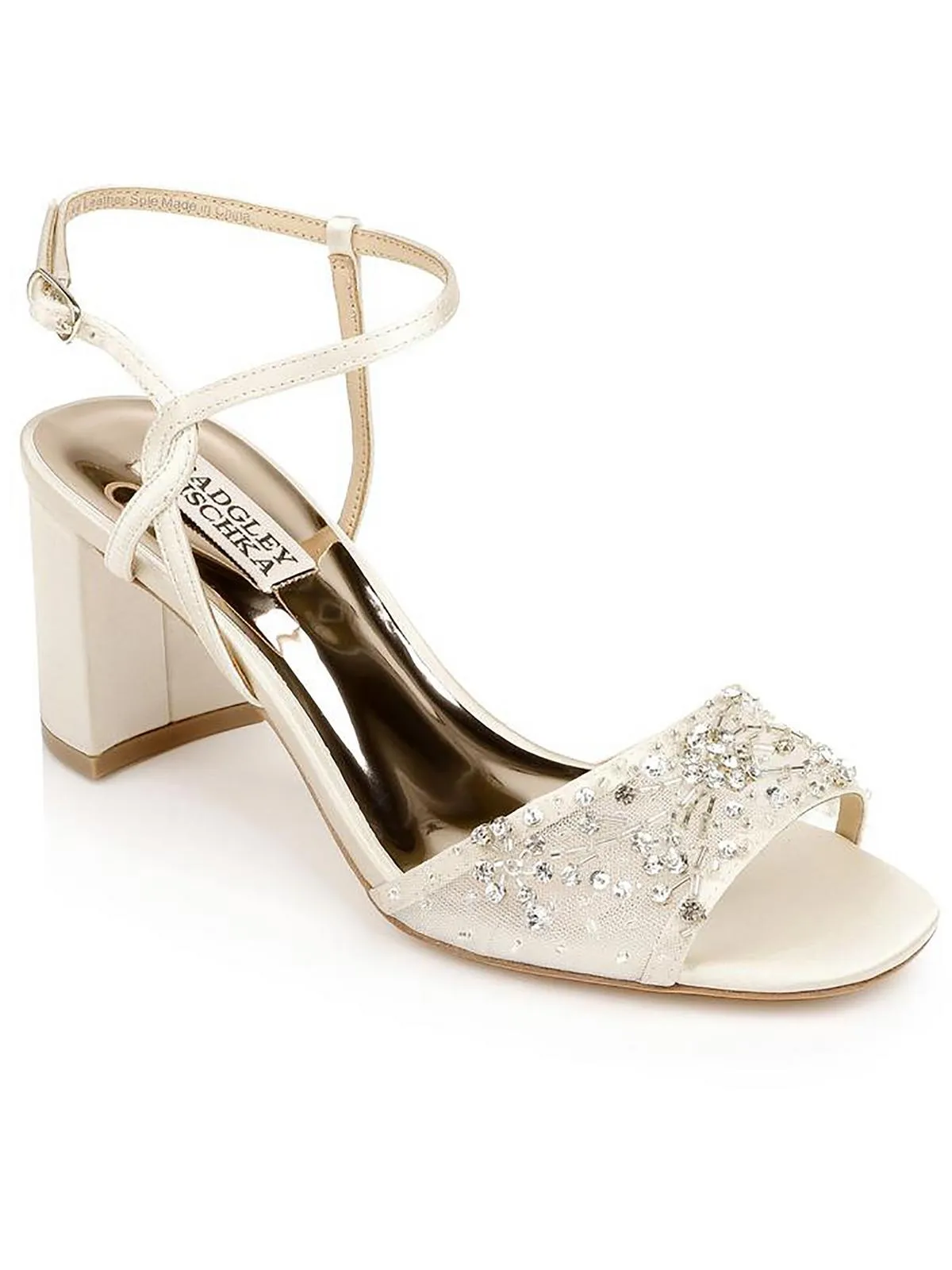 Blaine Womens Satin Jeweled Heels