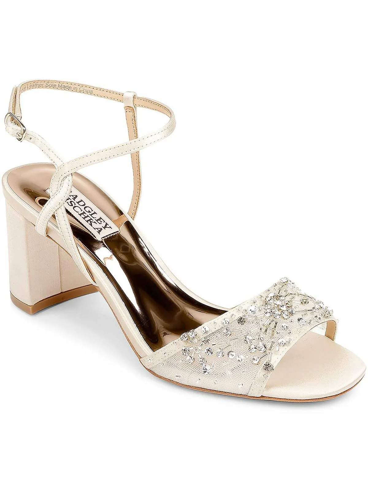 Blaine Womens Satin Jeweled Heels