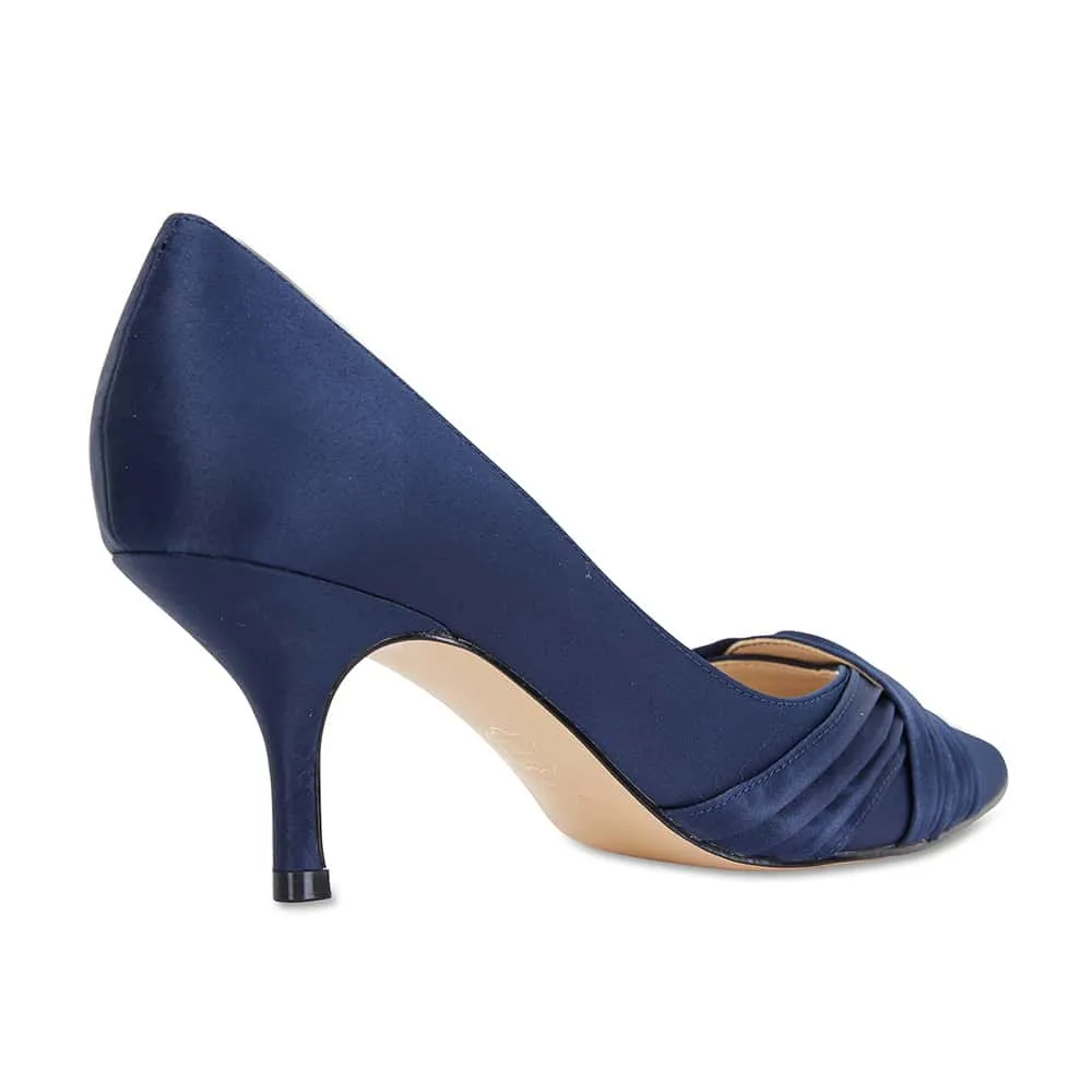 Blakely Heel in Navy Satin