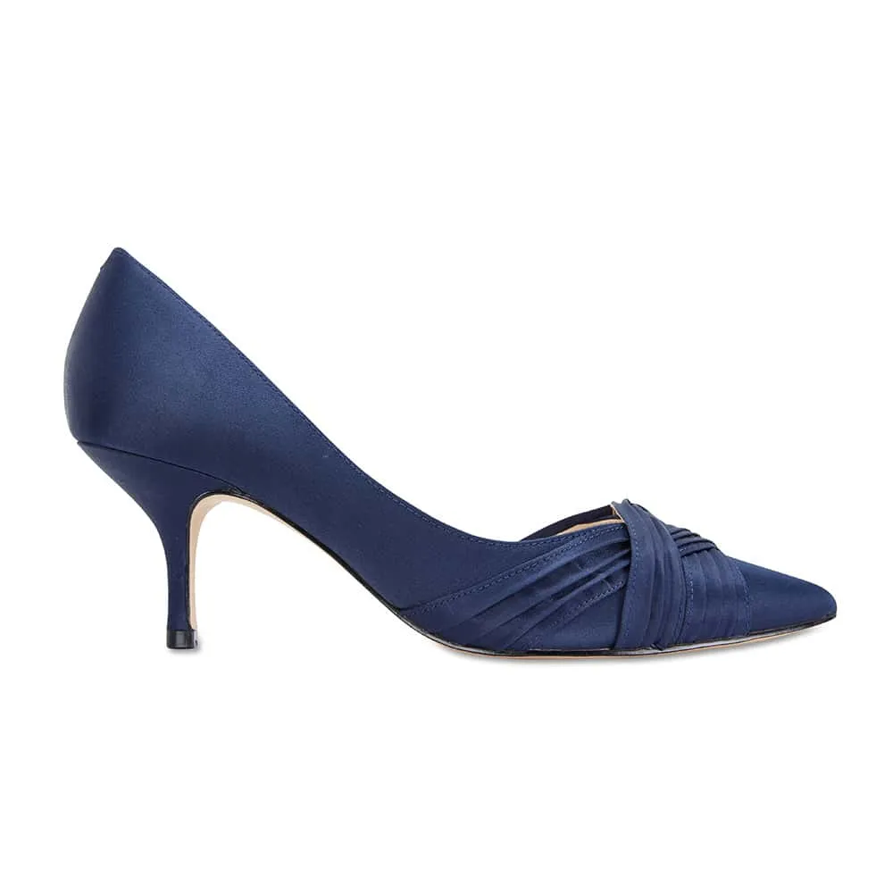 Blakely Heel in Navy Satin
