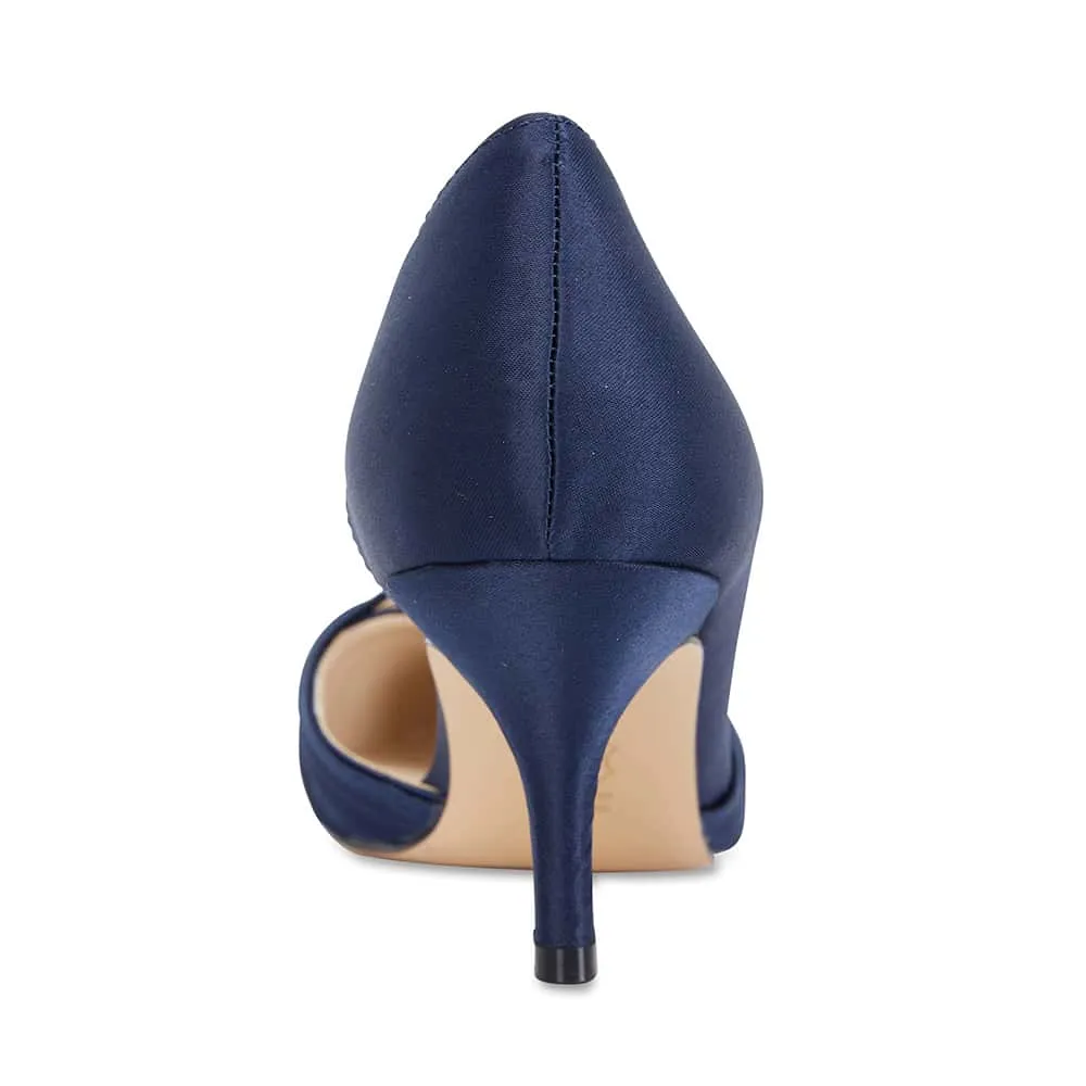 Blakely Heel in Navy Satin