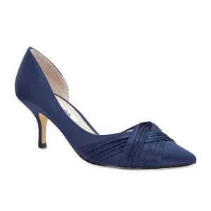 Blakely Heel in Navy Satin