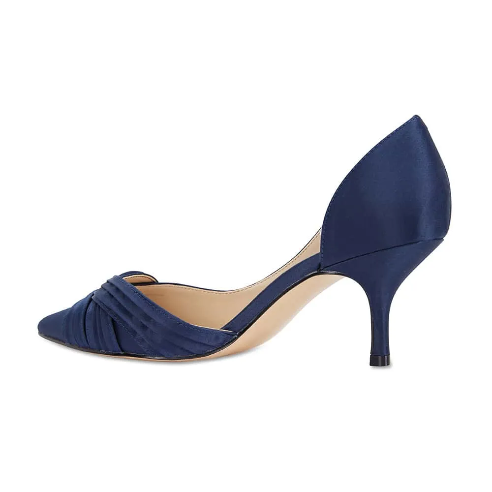 Blakely Heel in Navy Satin