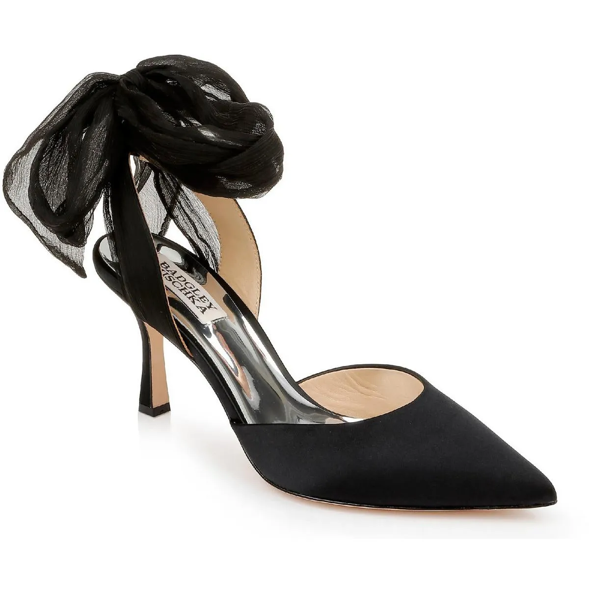 Blaze Womens Satin Ankle Wrap Slingback Heels