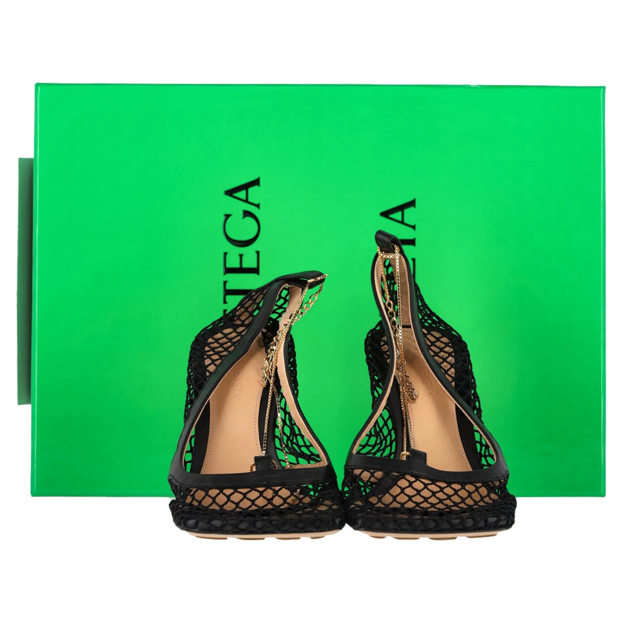 Bottega Veneta Stretch Pumps in Black Mesh and Leather