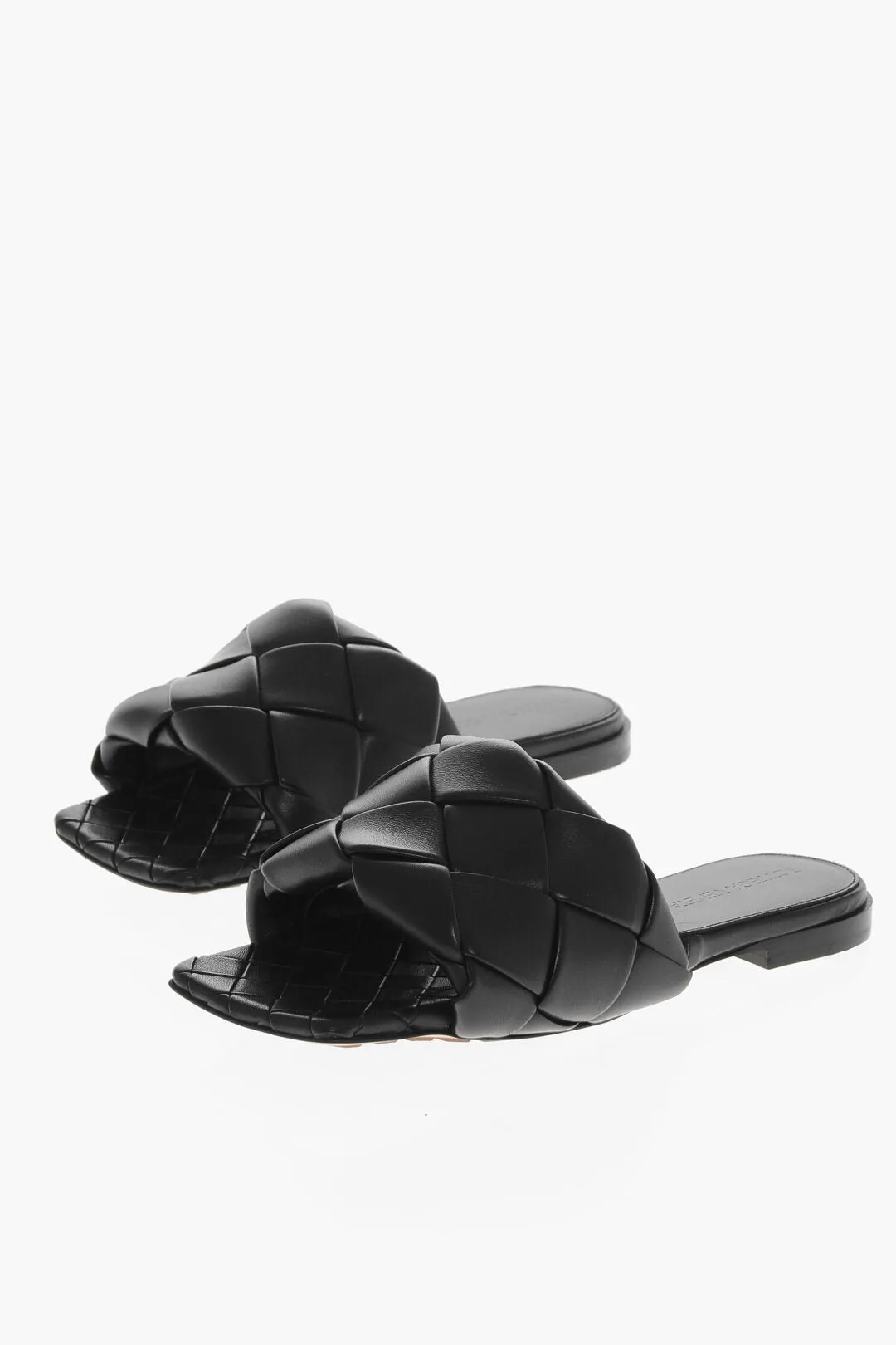 Bottega Veneta Woven Leather Lido Sliders