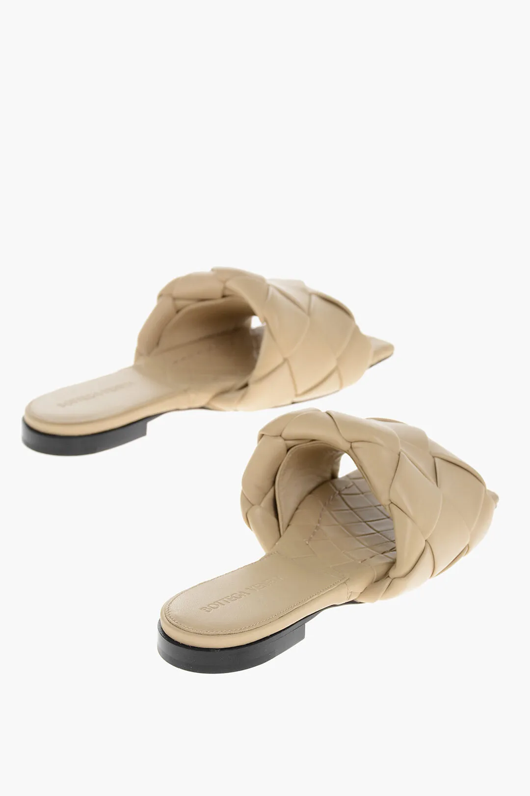 Bottega Veneta Woven Leather Lido Sliders