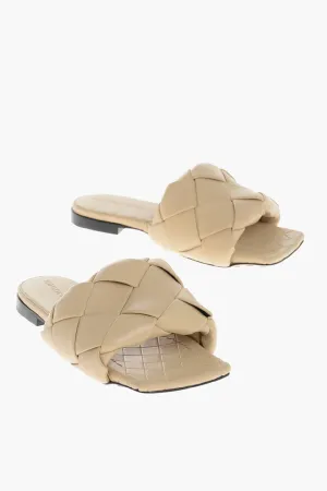 Bottega Veneta Woven Leather Lido Sliders