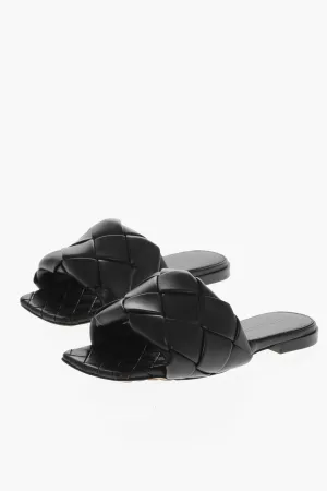 Bottega Veneta Woven Leather Lido Sliders