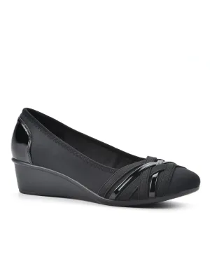 Bowie Womens Patent Slip-On Wedge Heels