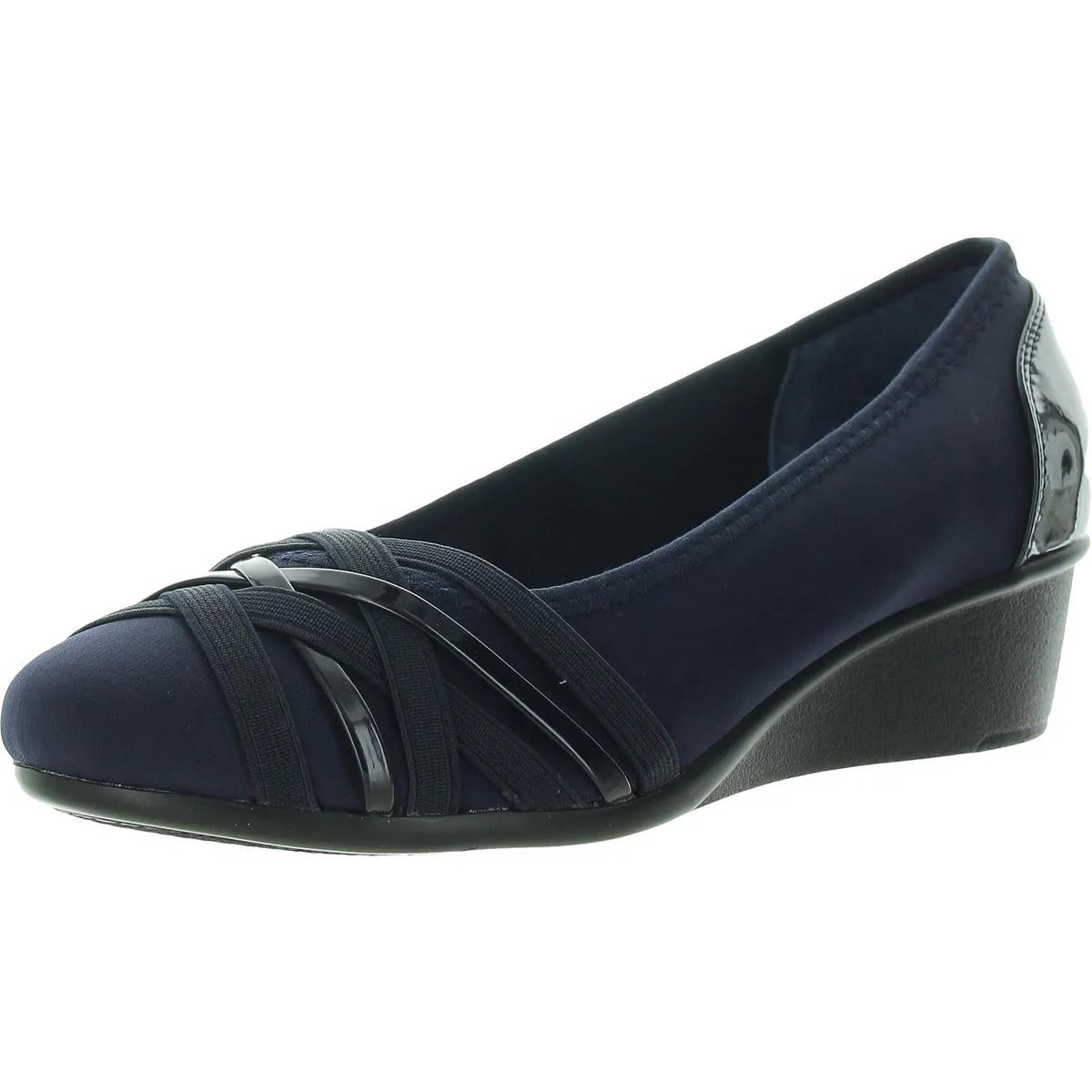 Bowie Womens Patent Slip-On Wedge Heels