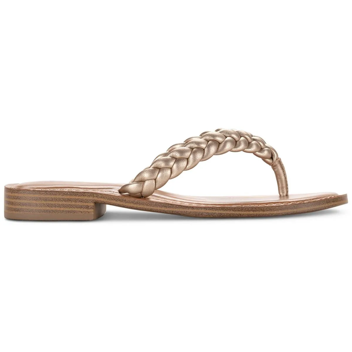 Brandiie Womens Faux Leather Flip-Flop Thong Sandals