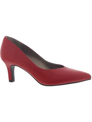 Brianne Womens Faux Leather Pointed Toe Dress Heels