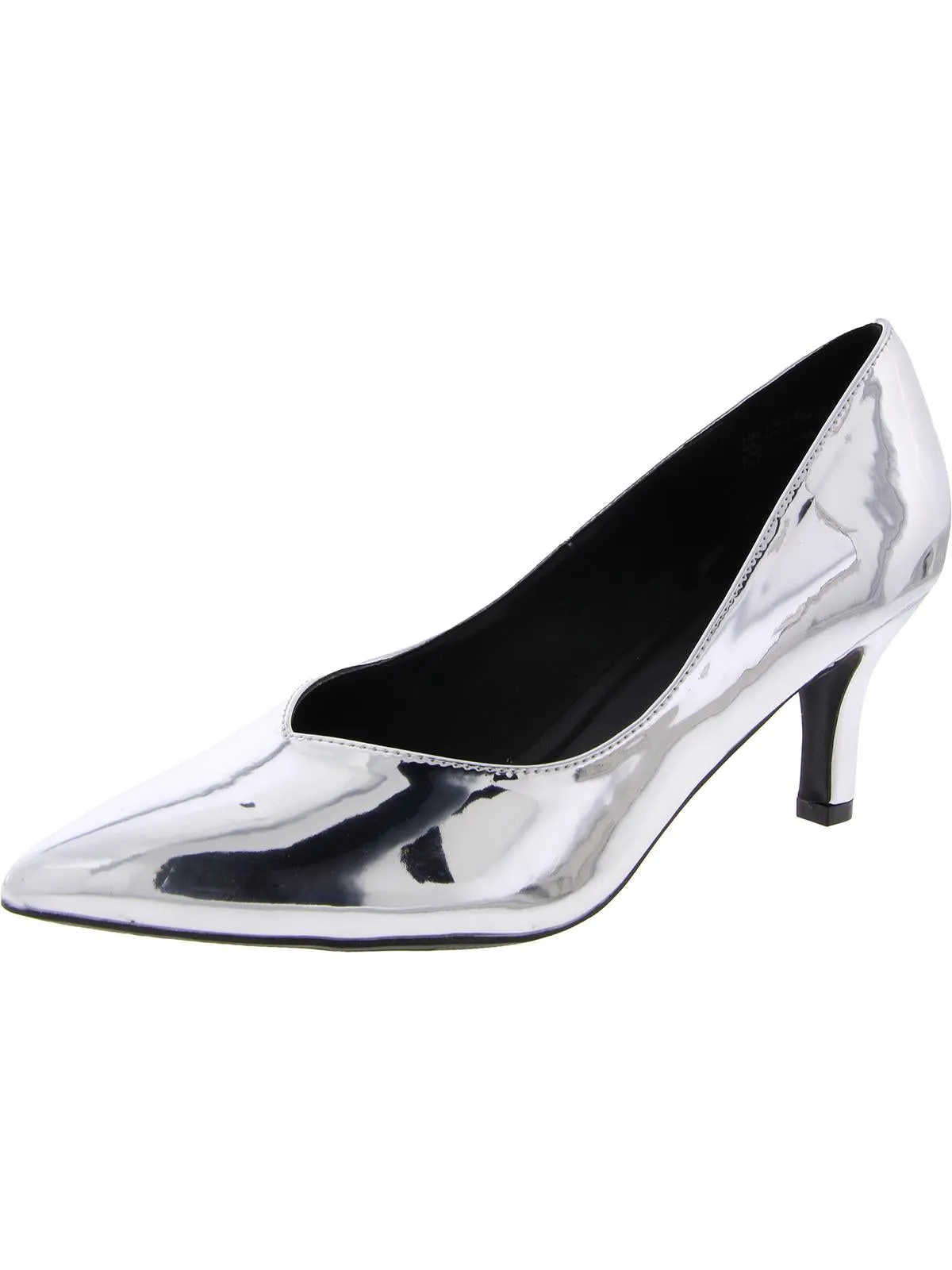 Brianne Womens Faux Leather Pointed Toe Dress Heels