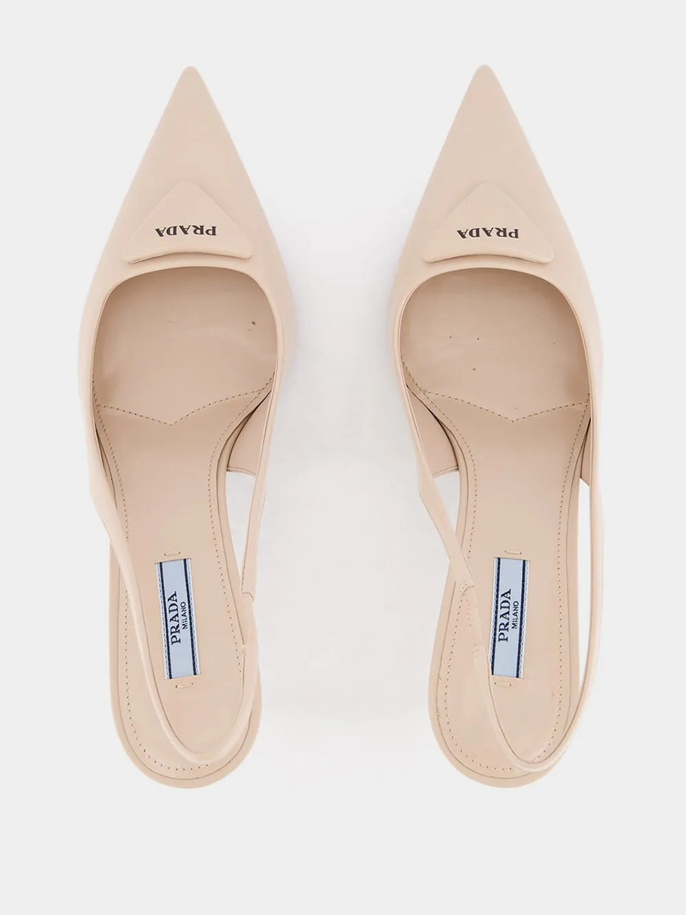 Brushed Leather Slingback Pumps